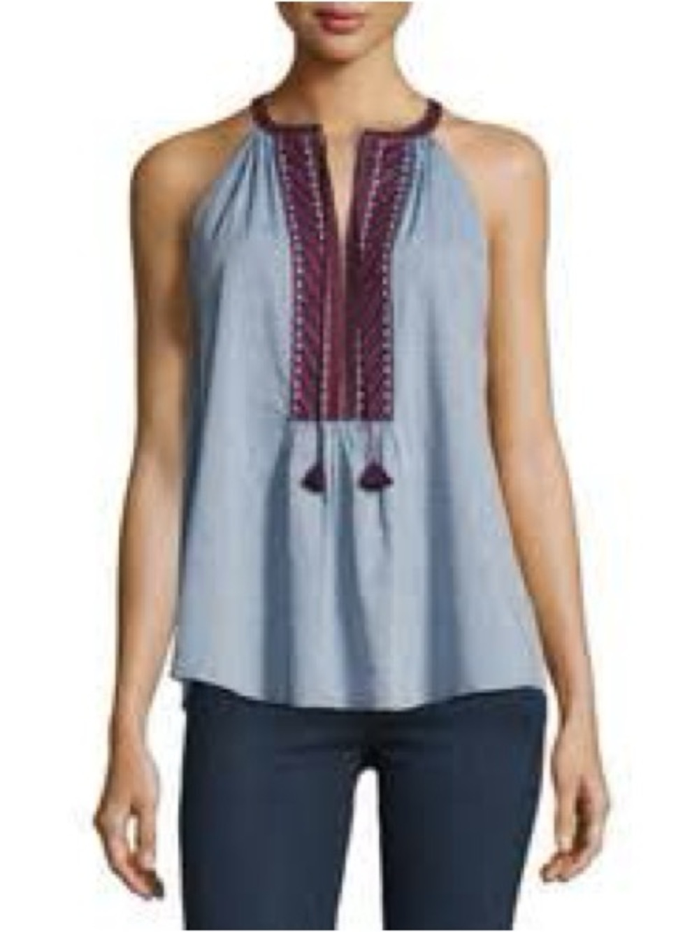 Joie Eniko Q Sleeveless Embroidered Top Size M